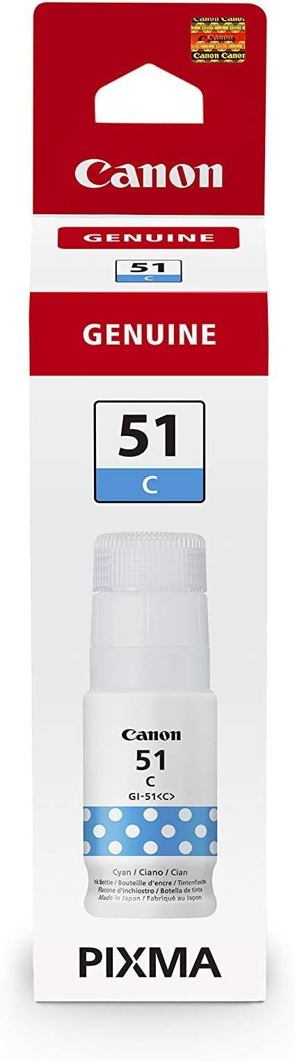 Canon GI-51 Cyan Ink Bottle 70 ml 4546C001 for Pixma G1520 G2520 G2560 G3520