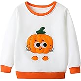 HILEELANG Toddler Halloween Pumpkin Sweatshirt–Fall &Thanksgiving Pullover Tops for Boy Girl Cute Autumn Outfit Sizes 18M-7T