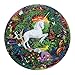 eeBoo's Piece and Love Unicorn Garden 500 Piece Round Circle Jigsaw Puzzle