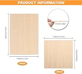 SenZee Basswood Sheets 12 Pcs 1.5mm 200x100mm 100x100mm Blank Plywood for Crafts view 2