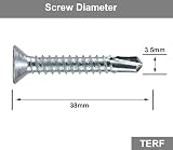 TERF Self Drilling Countersunk Screws 3.5 x 38mm Phillips Zinc Pack 100 view 3