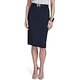 H Halston Womens Gold Halston Belt Scuba Crepe Suiting Skirt