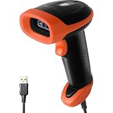 1d 2D Handheld USB Wired Barcode Scanner CCD Image 2D Barcode Scanner Gun for Supermarket Store Warehouse Inventory