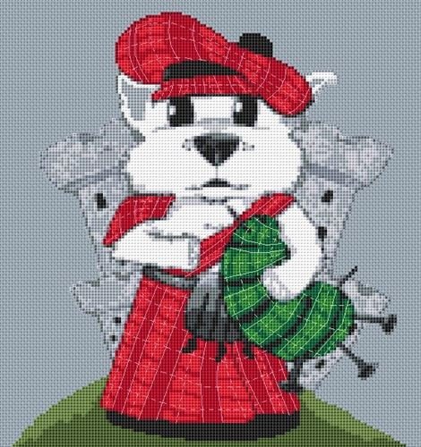 Westie Dog Caricature Cross Stitch Kit