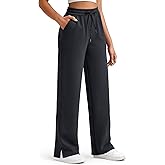 G4Free Smoofit Modal Soft Women's Wide Leg Sweatpants High Waisted Drawstring Side Slit Casual Pants