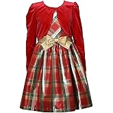 Bonnie Jean Christmas Dress with Red Cardigan for Baby, Toddler, Little and Big Girls