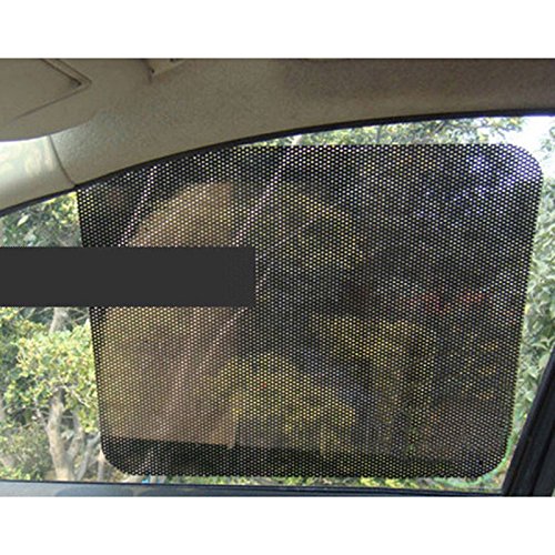 Leaftree 2 Pcs Black Car Rear Window Side Sun Shade Cover Block Static Cling Visor Shield Screen