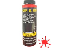 LIQUID LEATHER Dip And Grip (Red) Rubberized Plastic Coating Hand Tool Auto Parts Broken Wires Cables (Red) 8 Fl. Oz