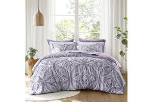 King Size Comforter Sets, 9-Piece Bed in a Bag King, Purple Bedding Comforter Set with Comforter, Flat Sheet, Fitted Sheet wi