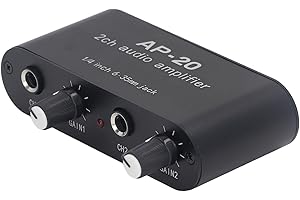 LiebeWH Sound Preamplifier 0-20db 2CH Aluminum Alloy Mic Booster for Podcast and Livestreaming, Independent Gain Control and 