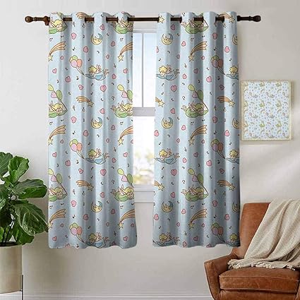 Petpany Window Blackout Curtains Angel Little Girl With Shooting