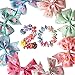 Imanom 20Pcs Baby Girl Hair Bows,Pastoral Style Flower Pattern Ribbon Hair Bows Clips For Teens Girls Kids