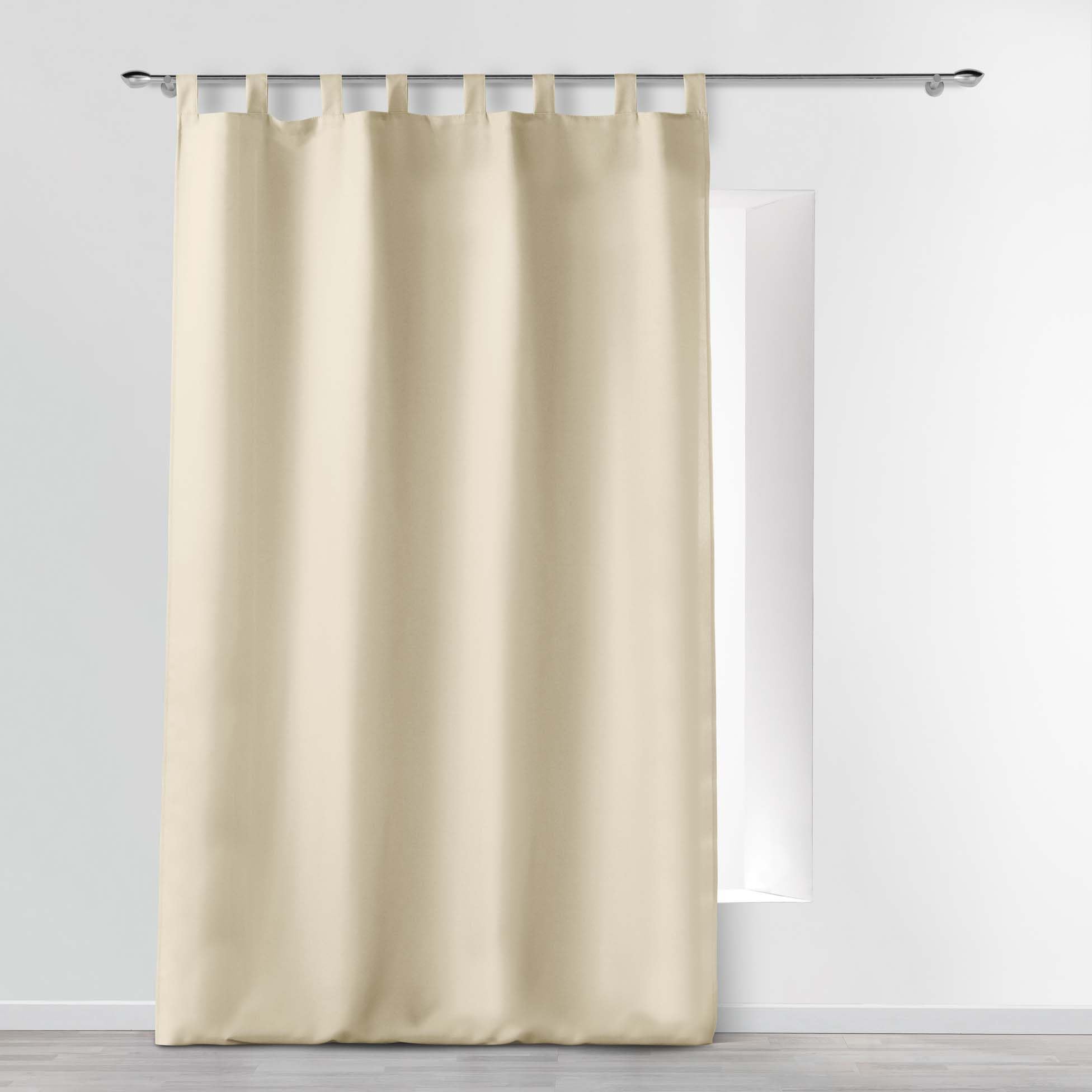 Douceur D'Interieur 140 x 260 cm 100 Percent Natural Polyester Curtain Loops Plain Polyester Essentiel