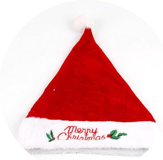 Amazon Co Jp Kezmt クリスマス帽子クリスマス飾り 刺繍帽子 サンタ帽子 クリスマス成人刺繍帽子 赤 葉の英語 服 ファッション小物