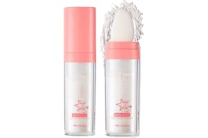 JISKG Glitter Powder Highlighter Makeup, Body Brightens the Natural Three-Dimensional Face Blusher Fairy Highlight Patting Powder. (01#White Moonbeam)