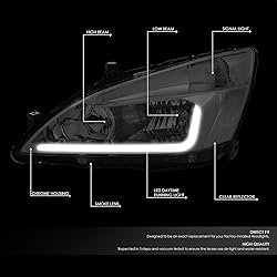 DNA MOTORING Pair Headlight Assembly Compatible