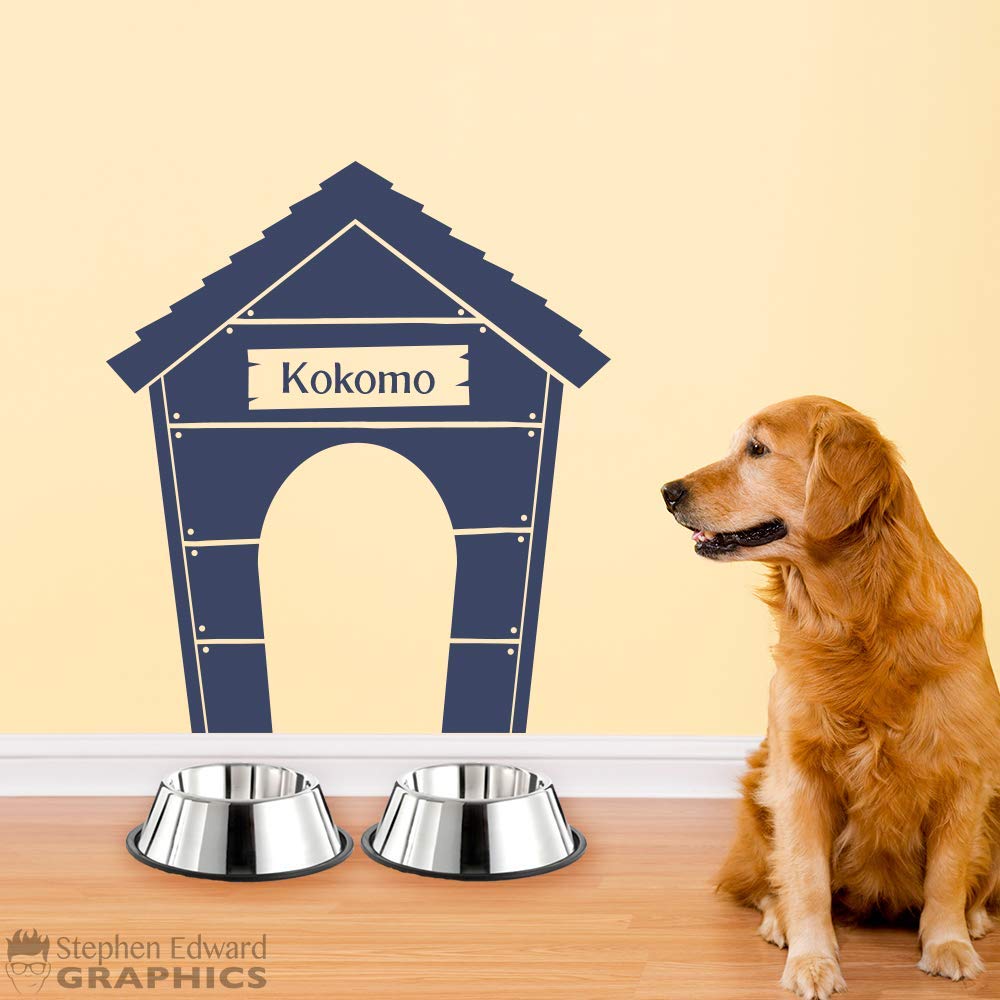 Personalized Dog House Wall Decal Name Sticker Handmade