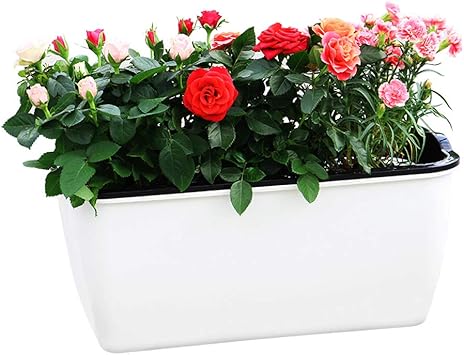 Amazon Sunsang 植木鉢 野菜鉢 プラスチック製 プランター 家庭植物 野菜 花植物 ハーブ 多肉適用 野菜の栽培に 花器 自動給水 フラワーポット Diyプランター容器 46 5x22 5 Xcm 鉢