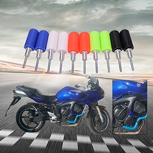 Frenshion A Pair Motorcycle Frame Slider Falling Protector Motorcycle Crash Protector Crash Pads Wear Resistant Universal 10mm Color Orange