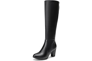 DREAM PAIRS Women's Chunky Heel Knee High Boots