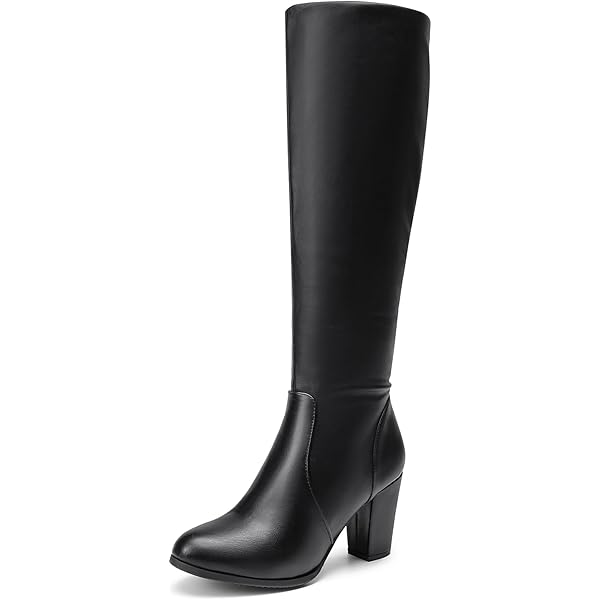 Amazon.com | DREAM PAIRS Knee High Boots Women Chunky Heel Pointed