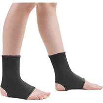 Children's Ankle Bandage 1 Pair Adjustable Ankle Brace Protect Elastic Children Ankle Support for Football Basketball Cycling Running Dance Ankle Protector Black/S