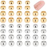 UNICRAFTALE 4 Sizes About 400pcs Round Stainless Steel Crimp & Spacer Beads 1.5-3mm, 2 Colors, Smooth, 0.8-2mm Hole for Jewelry DIY Making