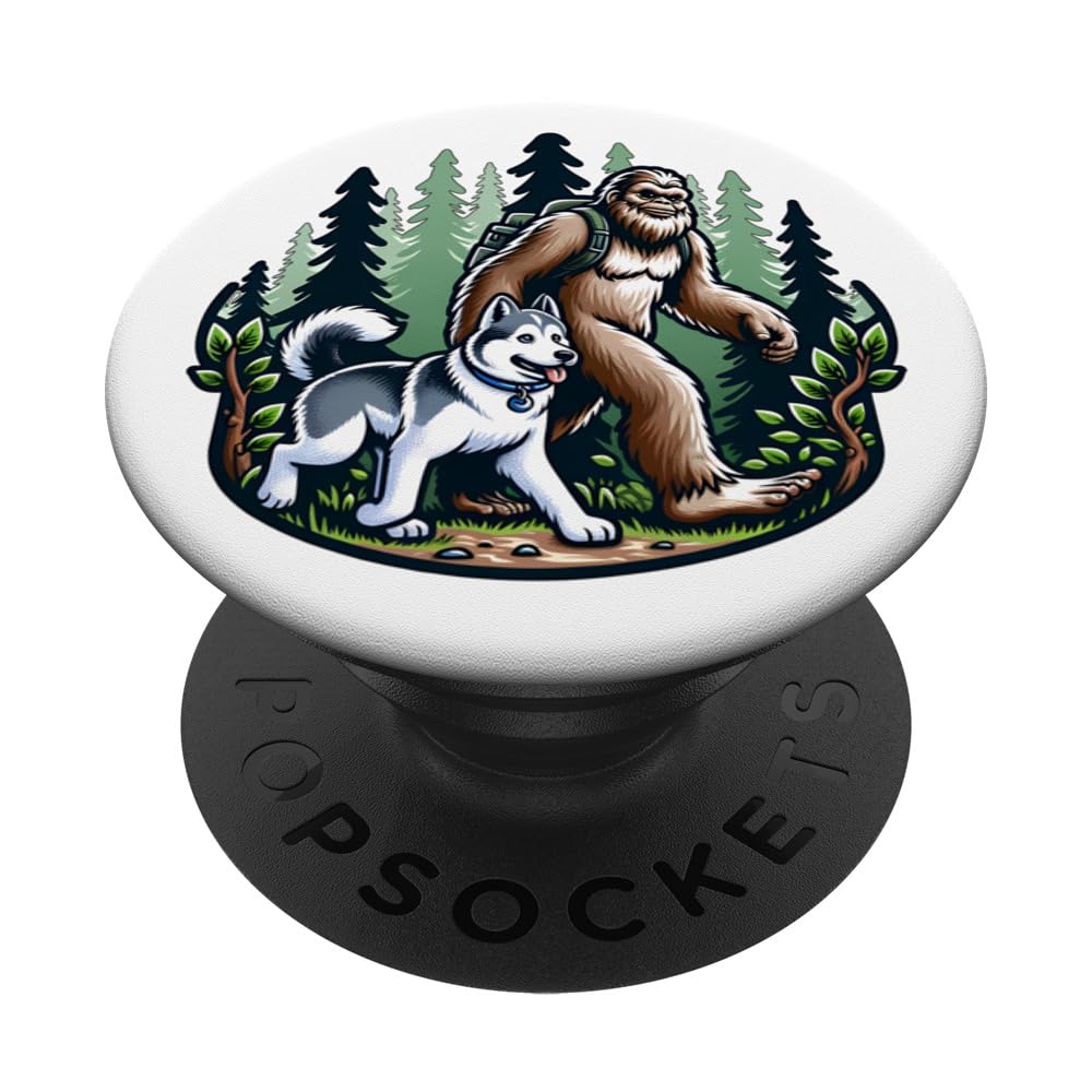 Sasquatch and Husky Hiking PopSockets Adhesive PopGrip