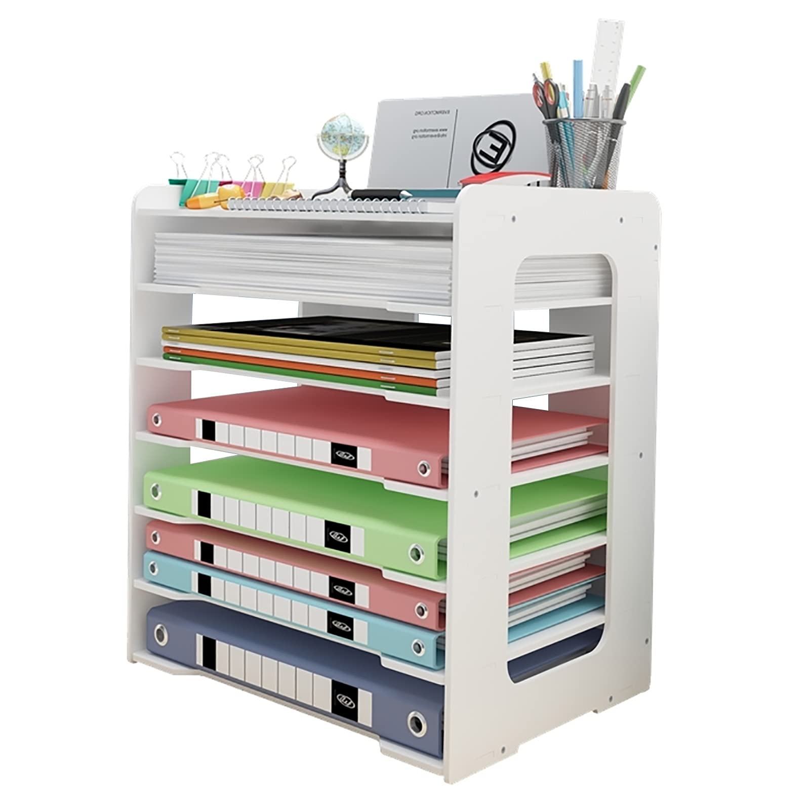 Letter Tray Organiser, Office Desk Tidy Storage Rack File Document Holder A4 Paper Filing Trays for Home Office School (7 Tier)