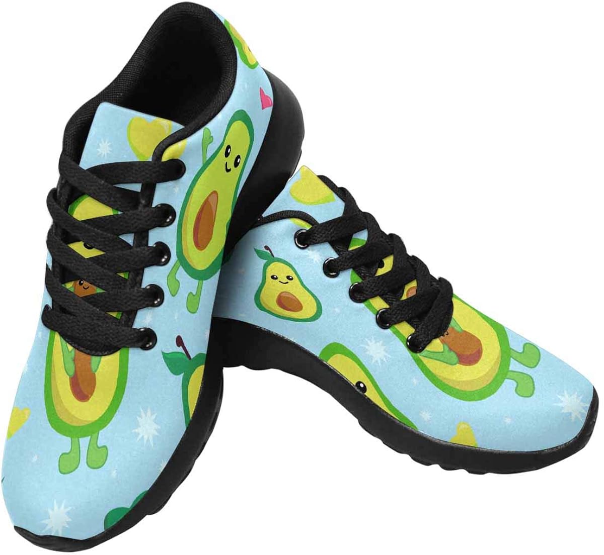 INTERESTPRINT Cute Avocados with Hearts Womens Running