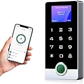 Wireless WiFi TUYA Fingerprint Access Control System with LED Screen/Voice | Code Password Stand-Alone Door Access Control Keypad, WG26/34 EM ID Card Reader Access Controller, Full Metal Weatherproof