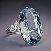 925 Sterling Silver Fashion Natural Sapphire Ring Round Cut Cubic Zirconia Promise Rings CZ Classical Eternity Engagement Wedding Band Ring for Women (US Code 10)