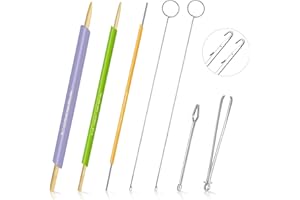 Lianxuia 10 PCS Quick Turn Fabric Set Sewing Loop Turner Sewing Tool for Knitting DIY Crafts, Loop Rope Threader Clip Threade