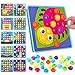 NextX Button Art Toy Color Matching Mosaic Pegboard Early Learning Educational Preschool Games for Kids’ Motor Skills (Pink)