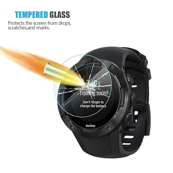 MWOOT 4 Unidades Protectores de Cristal Templado para Suunto 5 GPS ...