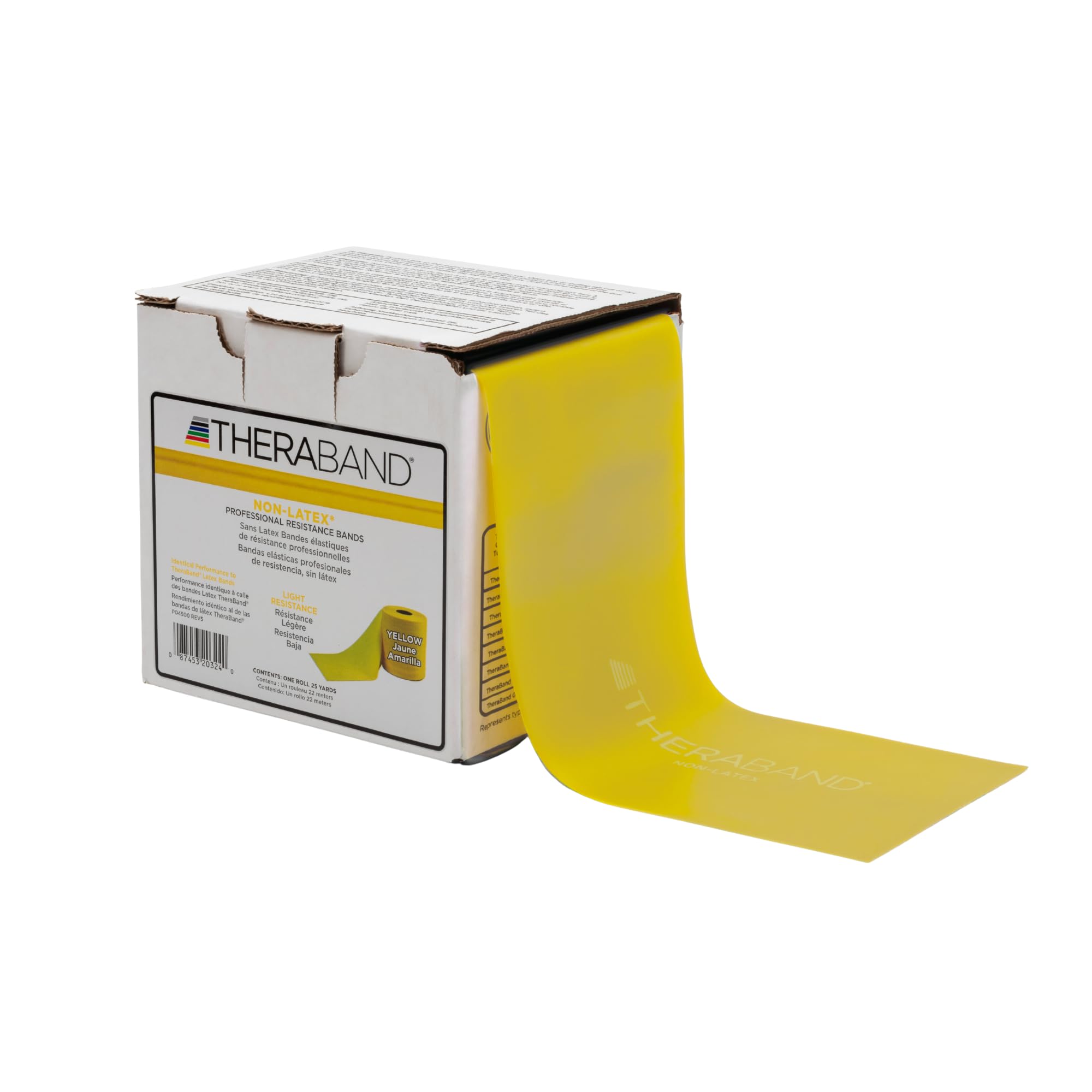 THERABAND Resistance Band, Yellow, Light, 25-Yard Roll, Latex-Free, Elastic Band for Exercise, Physical Therapy, Yoga, Pilates, Stretching, Home Workouts, Cut-to-Length, Color-Coded Levels Image