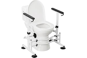 WAYES Toilet Safety Rails - Toilet Arms for Elderly and Disabled, Fit for Most Toilet, Up to 350 Lbs, Adjustable Height & Width