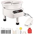 VEVOR Pottery Wheel Direct Drive 350W, 10 inch Ceramic Forming Machine with LCD Touch Screen Foot Pedal 50-300RPM Adjustable Speed, 18PCS Accessory Tools Kit for Adults Beginners, Craft Gift, White