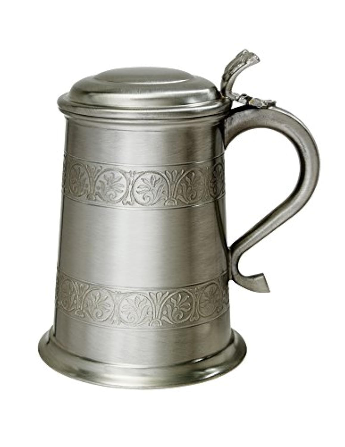 Wentworth Pewter - Medieval Antique Finish Pewter 1 Pint Tankard (Lidded Tankard)