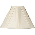 Empire Lamp Shade Ivory French Drape White Large 6" Top x 17" Bottom x 12" High Spider with Replacement Harp and Finial Fitting - Springcrest