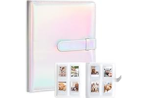 HEAROO 128 Pockets Mini Photo Album for Fujifilm Instax Mini Camera, Polaroid Snap, Z2300, SocialMatic Instant Cameras & Zip Instant Printer (Magic Silver)