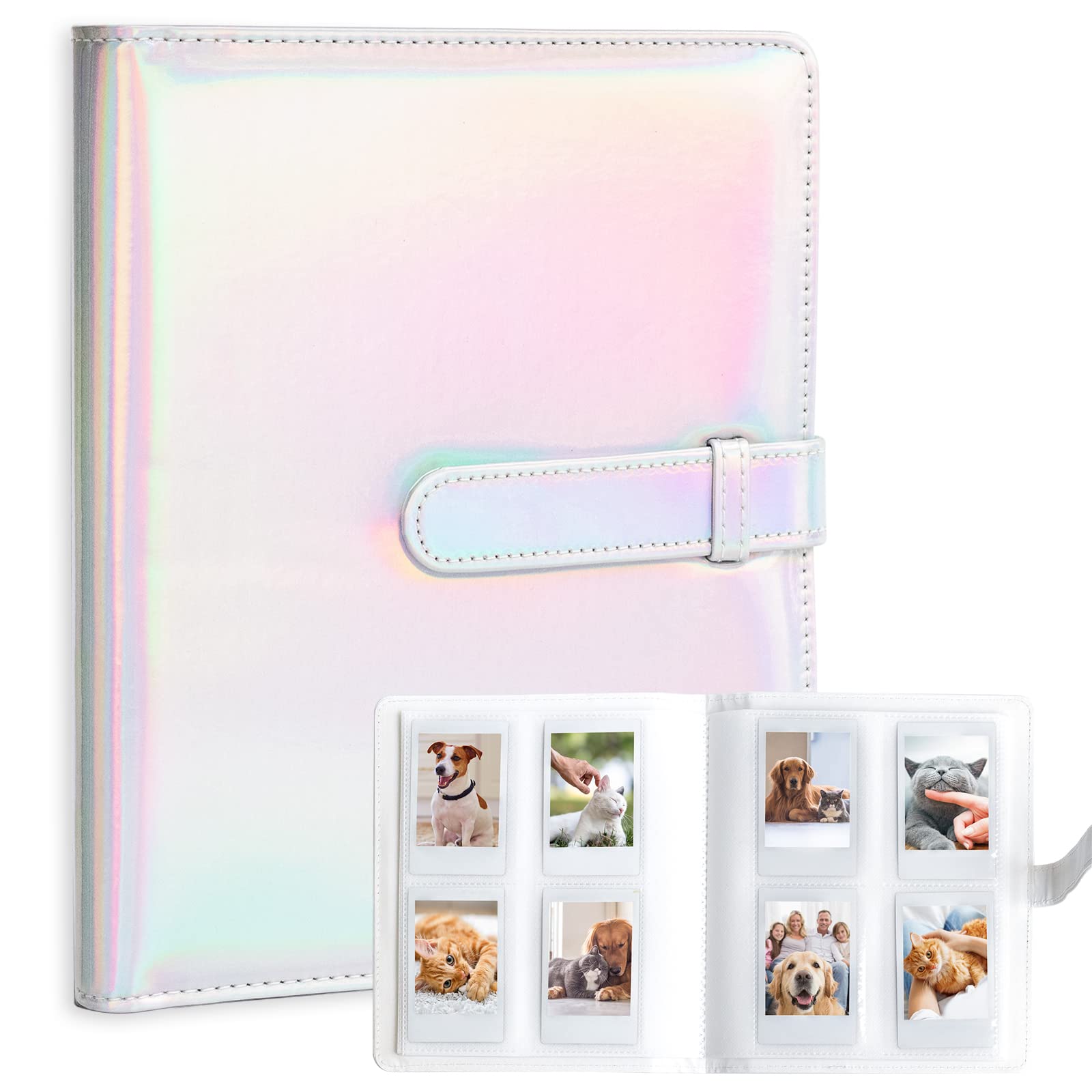 128 Pockets Photo Album for Fujifilm Instax Mini LiPlay 11 12 90 70 50S 26 25 9 8+ 8 7S Instant Camera, Snap SnapTouch PIC-300 Z2300 Mint Zip Instant Camera Printer (Magic Silver)