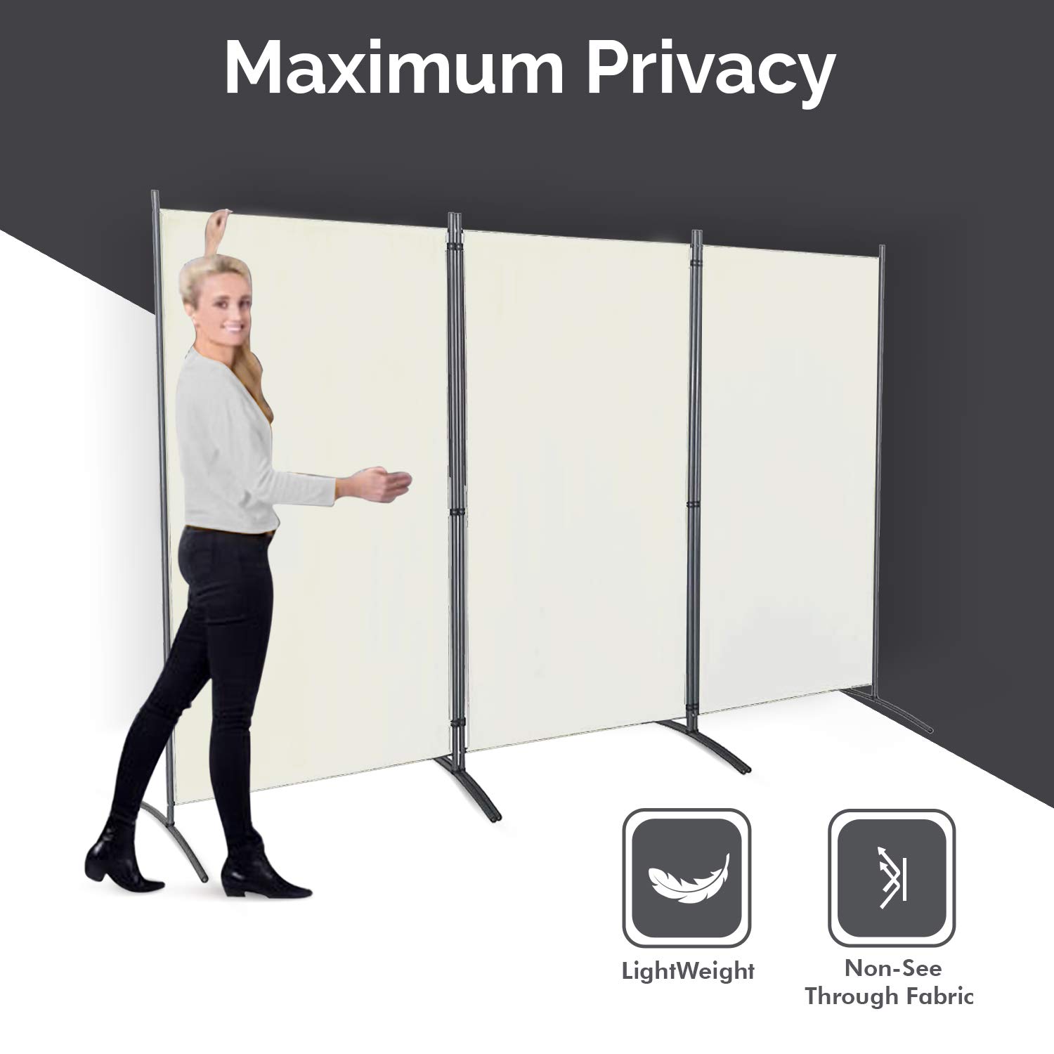 STEELAID Room Divider Folding Partition Privacy Screen for School