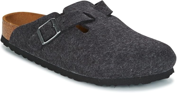 grey clogs and mules