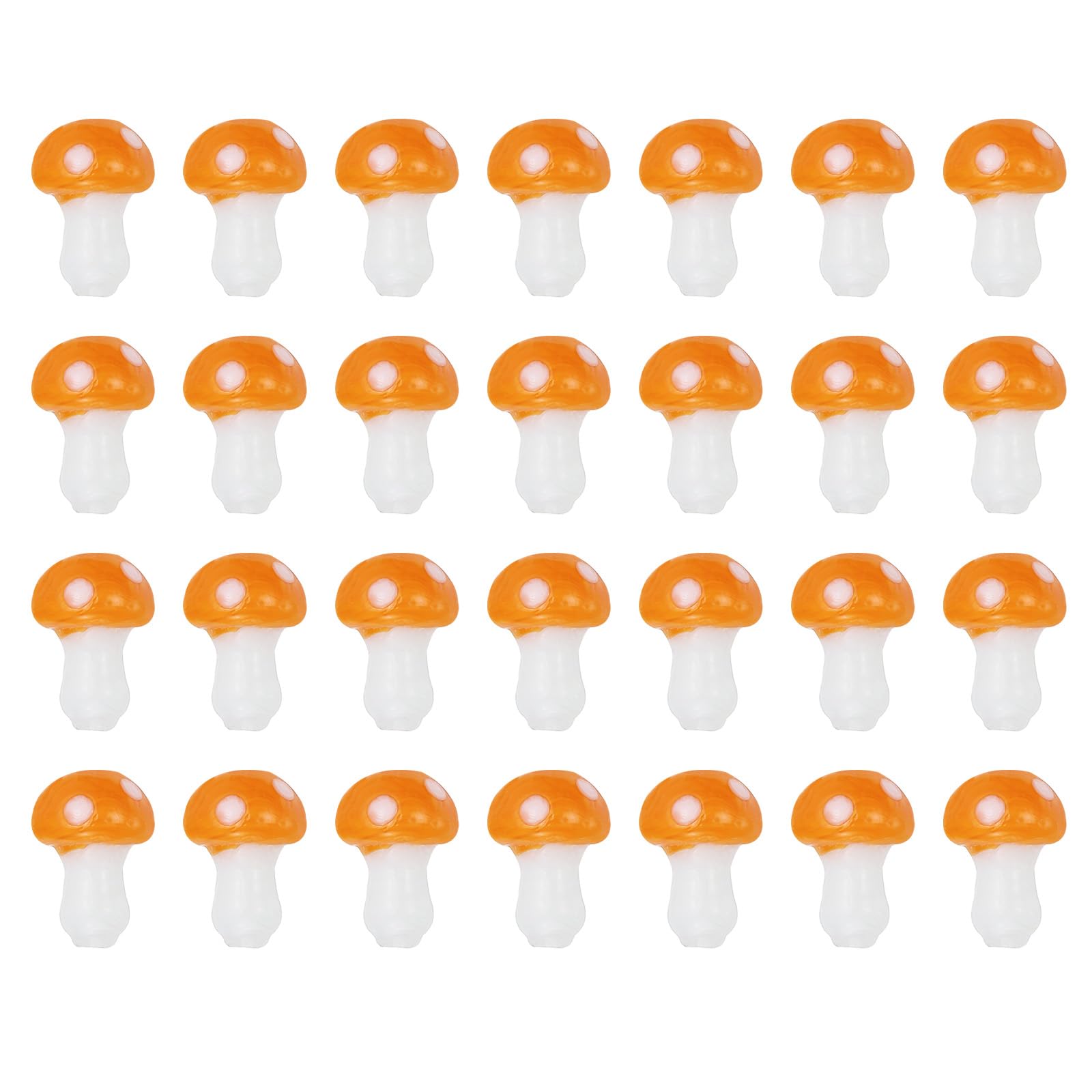 PATIKIL 0.6" x 0.5" Cute Mushroom Beads, 28 Pcs Small Glass Beads Bulk Glass Mushroom for DIY Craft Bracelet Necklace Earring Jewelry Making, Orange