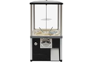 KAICHENYT 25 Cents Coin Operated Vending Machine, Commercial Gumball Machine, Toy Capsule, Vending Machine, Dispenser Prize Machine, Candy Machine Dispenser for Small Candy, Nuts, Feed (Black)