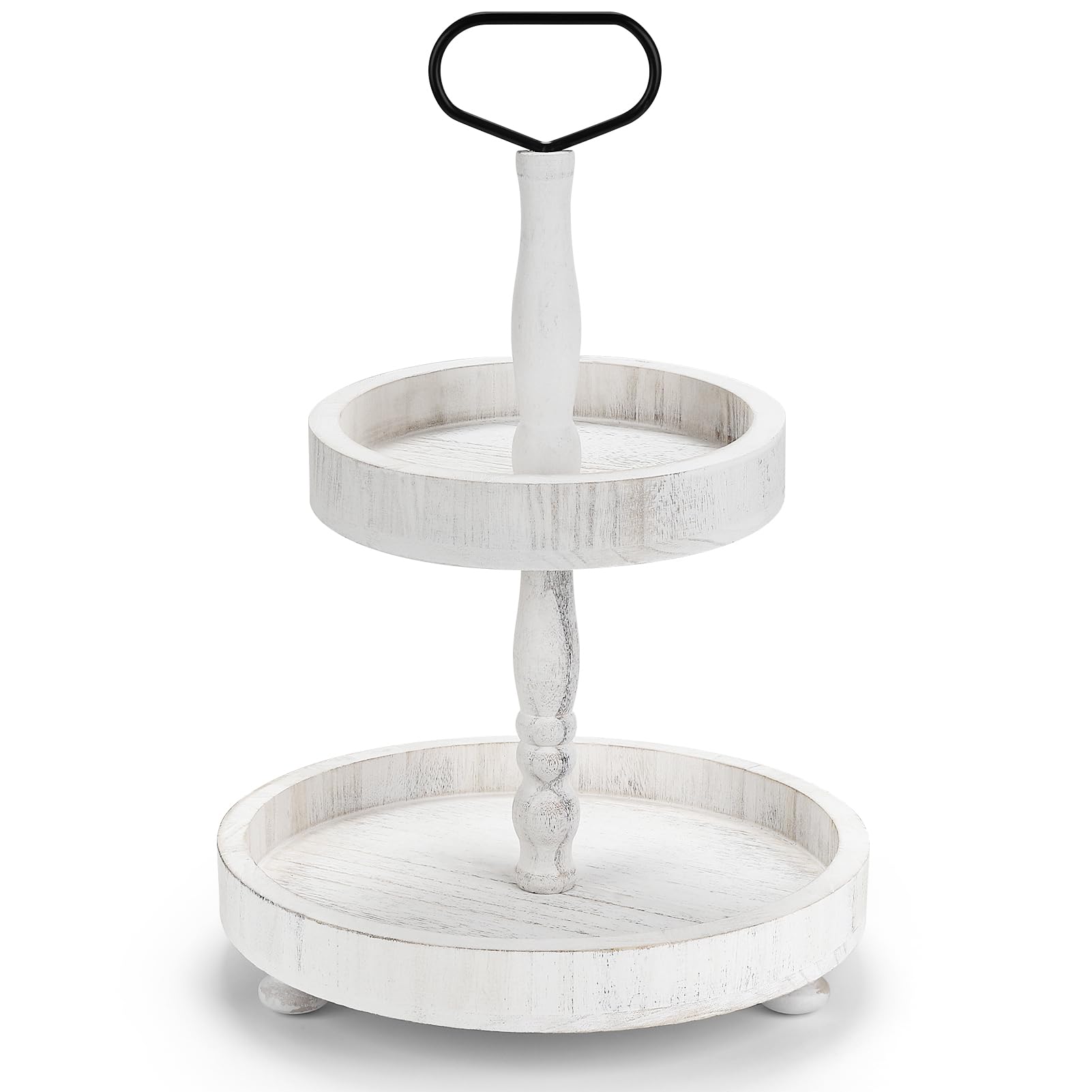 Photo 1 of 2 Tiered Tray Stand Decor, Wooden 13 Inch Tiered Tray Decor for Farmhouse, Kitchen, Coffee Bar, Home, Suit for Halloween, Fall Thanksgiving, Christmas, New Year