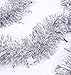 iPEGTOP 3 Pcs 6.5 Ft Christmas Tinsel Garland, Sparkle Holiday Party Ceiling Tree Decorations Star Moon Hanging Ornaments, Silver