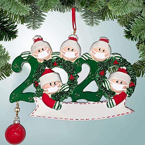 EKUPUZ 2020 Personalized Christmas Hanging Ornaments,with Mask Writable Ornaments Snowman Christmas Decorating Kit Creative Gift DIY Name, Family Ornament Christmas Decorations