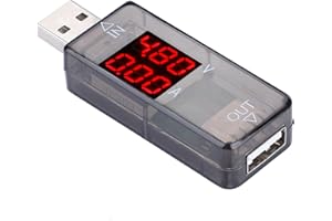 USB Tester, LCD Display Voltmeter Ammeter Current Power Meter, with SMAT Technology for QC2.0 QC3.0 Fast Charge Test, Compati